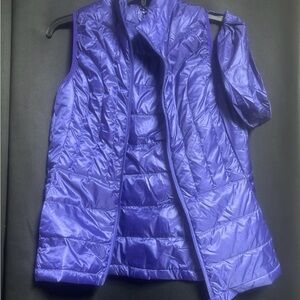 be inspired down packable sleeveless vest - purple- small